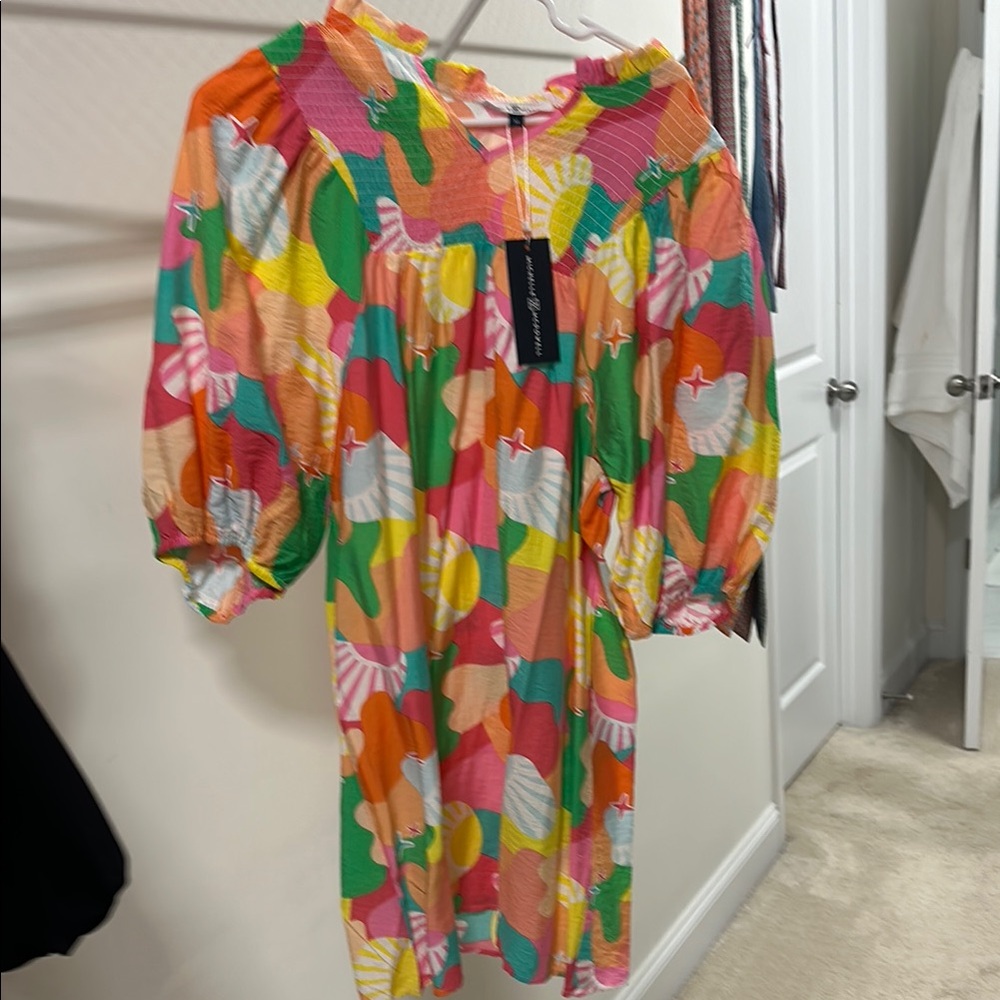 Multicolored High-Low Ruffled Sundress
